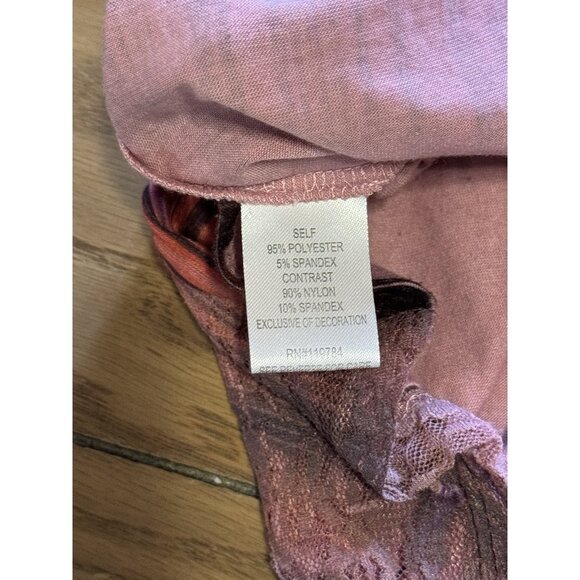 One World Live & Let Live Tunic Top Size Small Stretch Hi-Low Embellished Modern - Picture 11 of 15